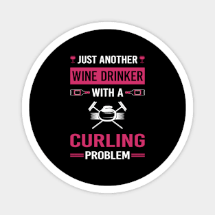 Wine Drinker Curling Magnet